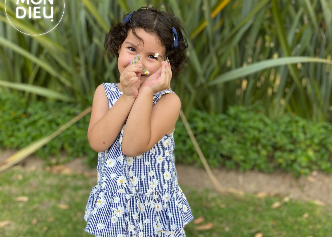 Conjunto Azul floral para niñas