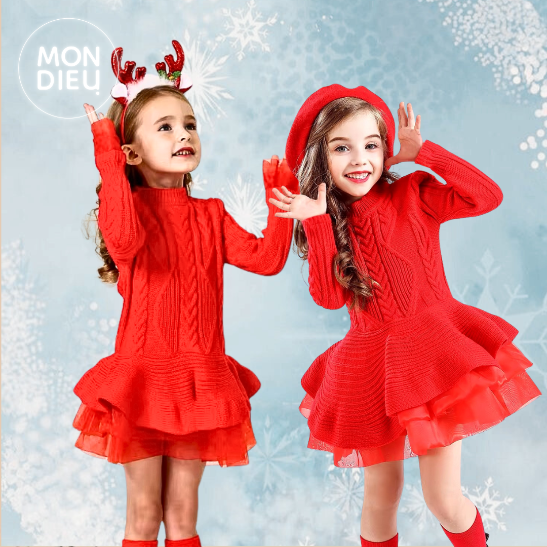 Vestido Aria color rojo para niñas