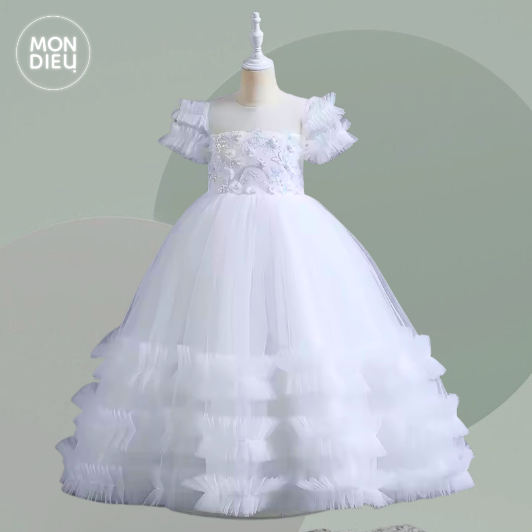 Vestido Michelle color blanco para niñas
