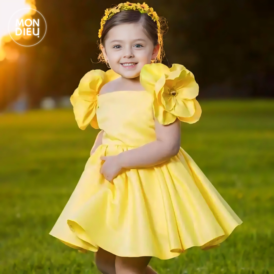 Vestido Yamile color amarillo para niña