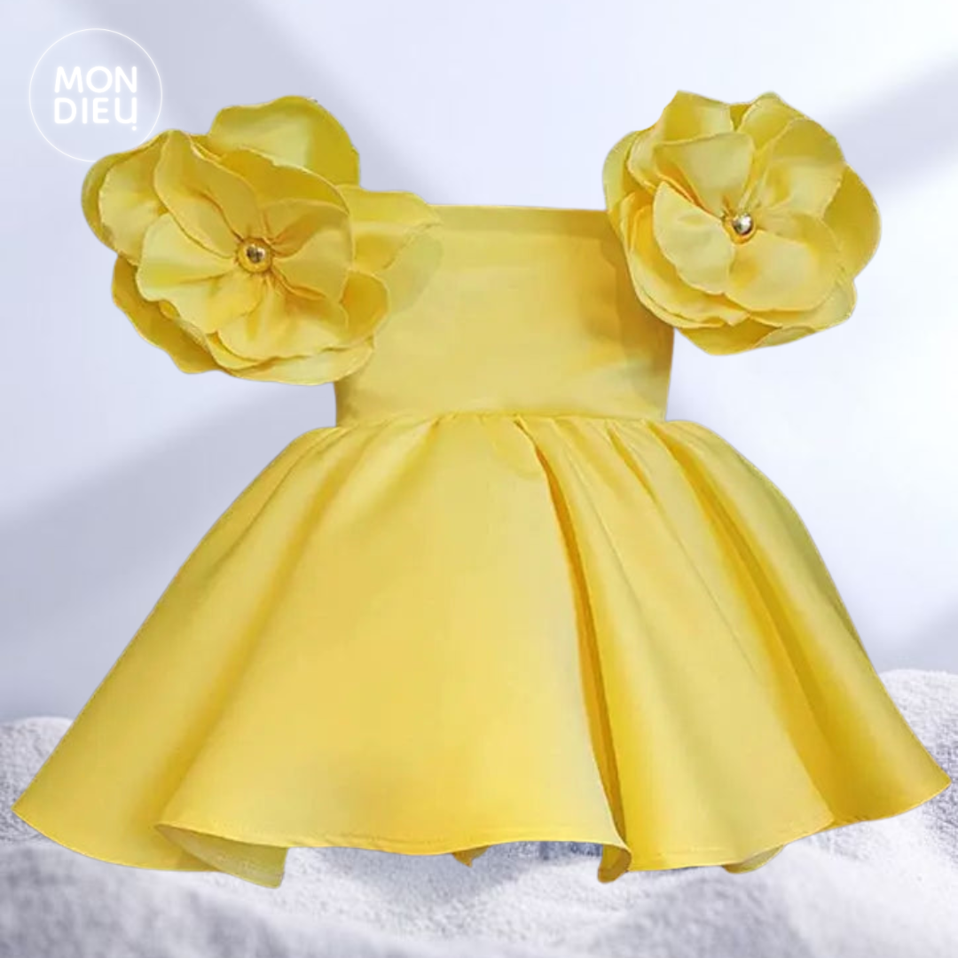 Vestido Yamile color amarillo para niña