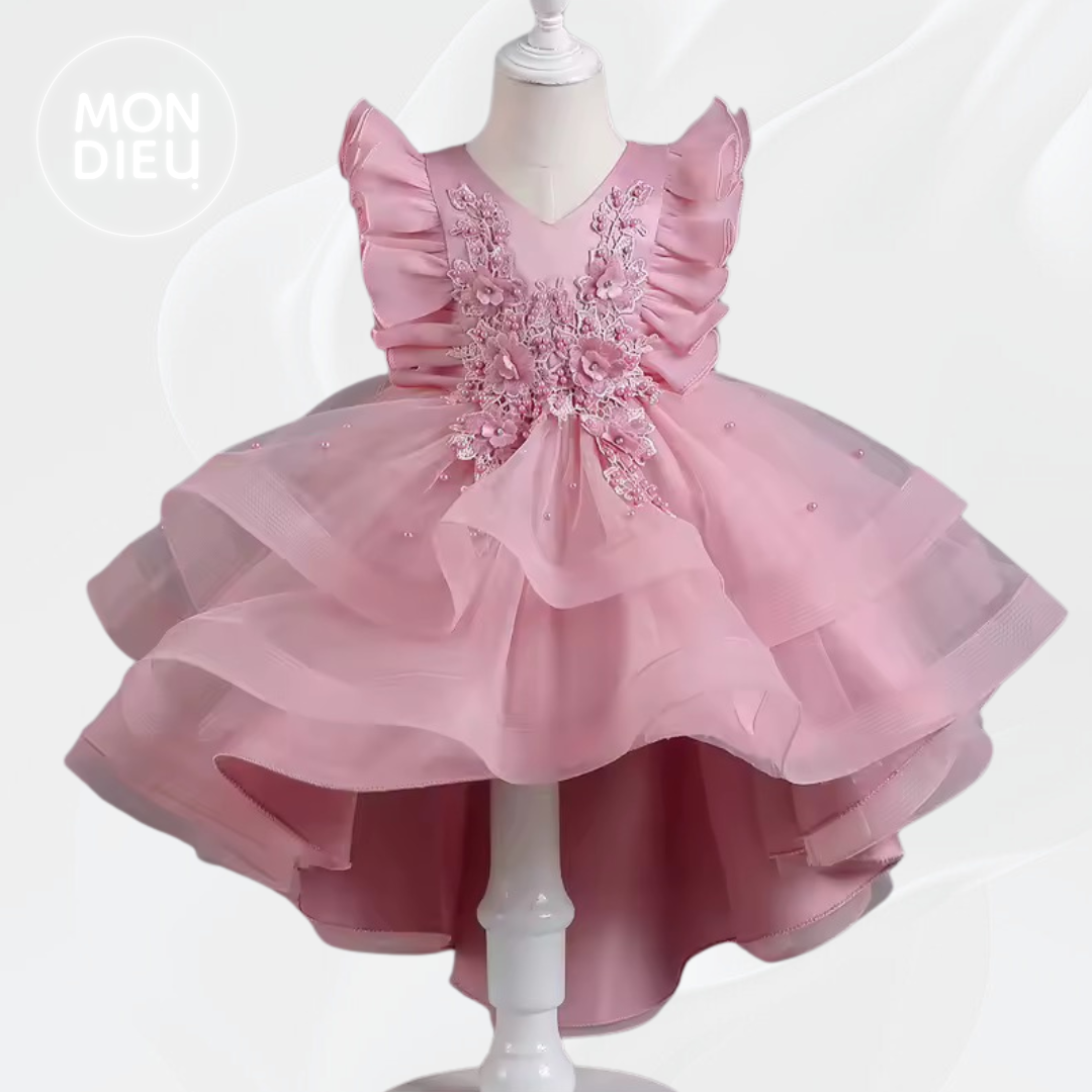 Vestido Eva color rosa fuerte para niñas