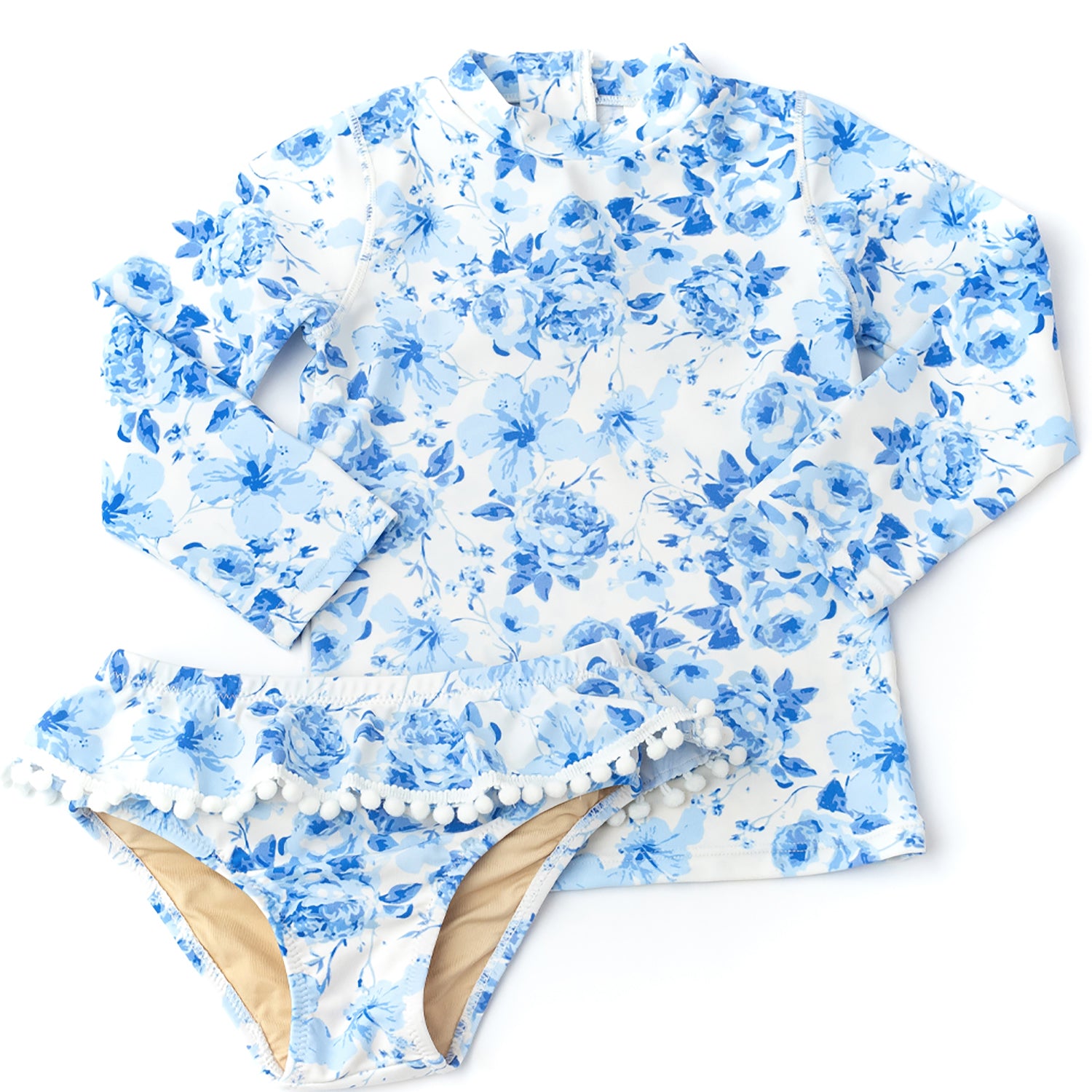 TRAJE DE BAÑO 2 PIEZAS MANGA LARGA AZUL
