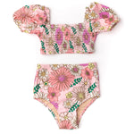 TRAJE DE BAÑO 2 PIEZAS FLORES RETRO