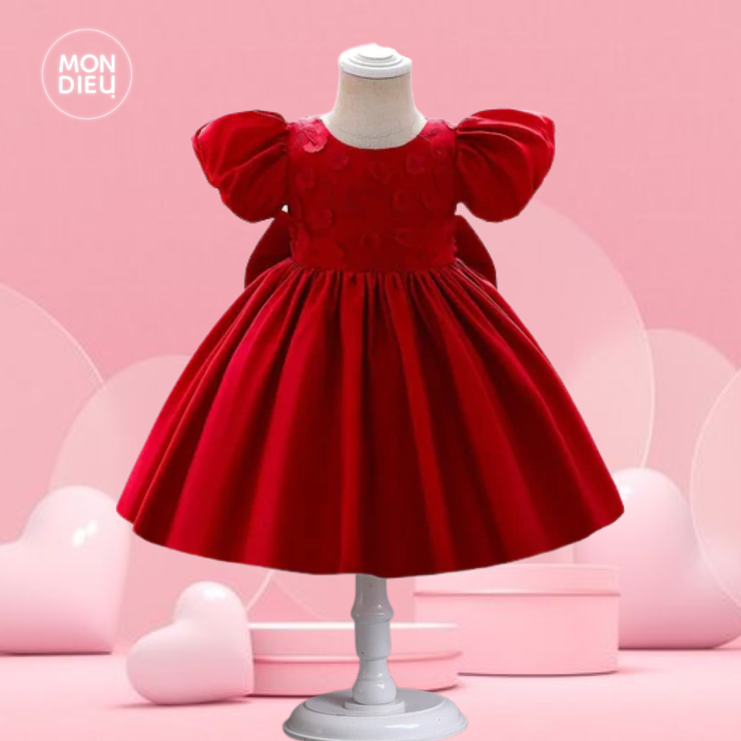 Vestido Saanvi color rojo para niñas