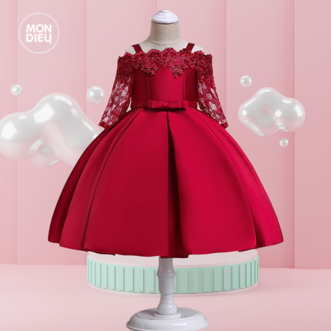 Vestido Madelin color rojo para niñas