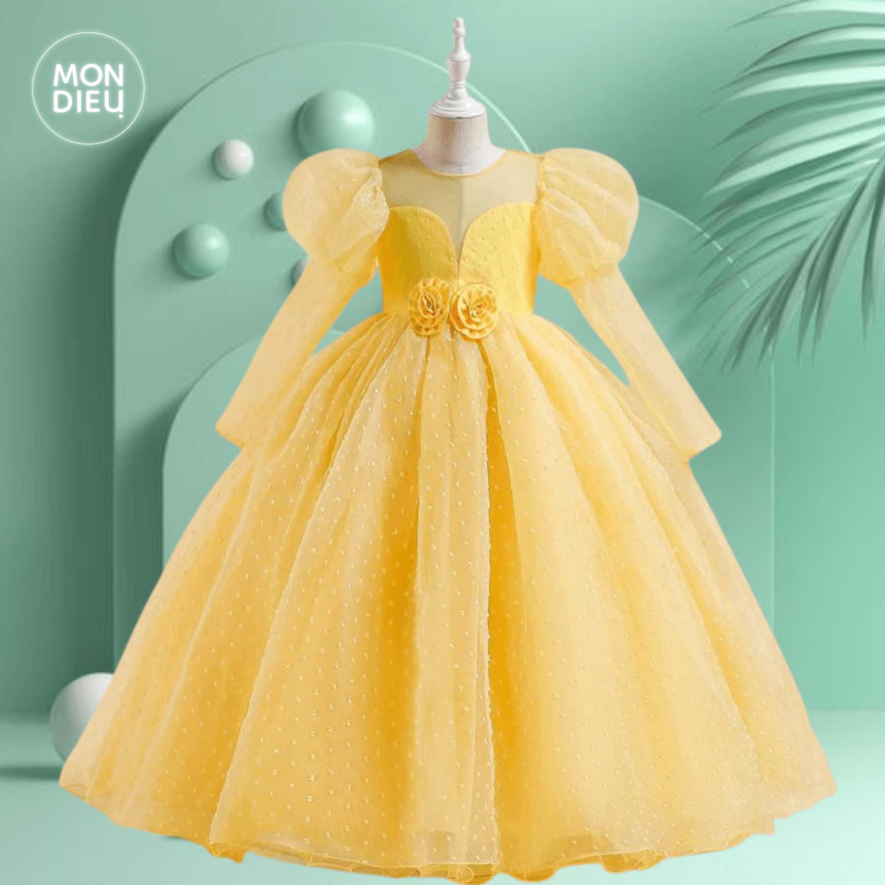 Niña con vestido new arrivals amarillo