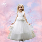 Vestido America color blanco para niñas Mon Dieu!