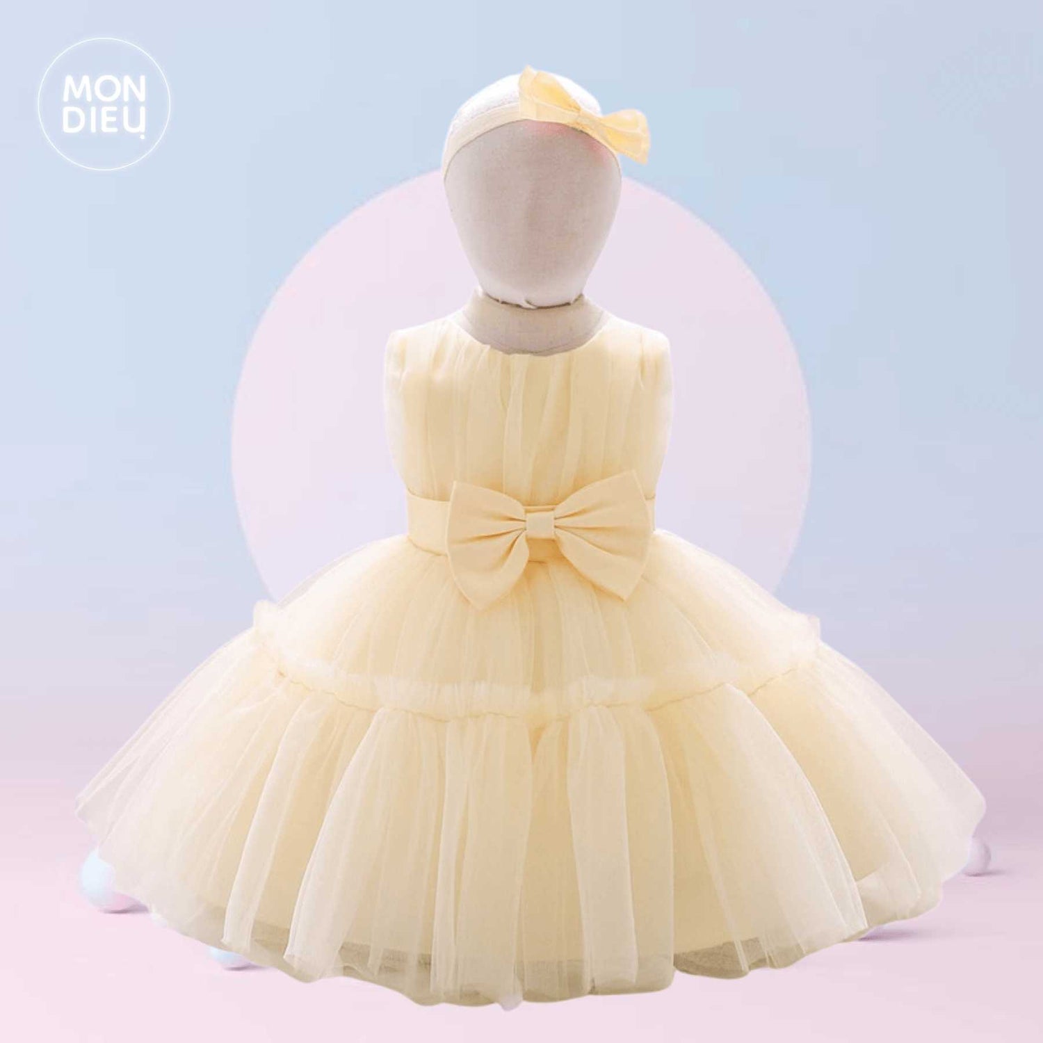 Vestido Hanna color beige para niñas Mon Dieu!