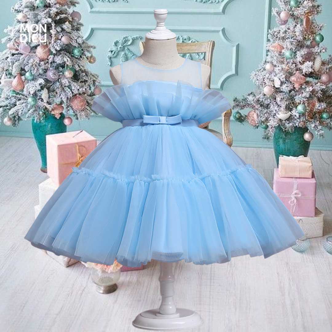 Vestido Odette color azul para niñas Mon Dieu!