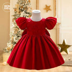 Vestido Saanvi color rojo para niñas Mon Dieu!