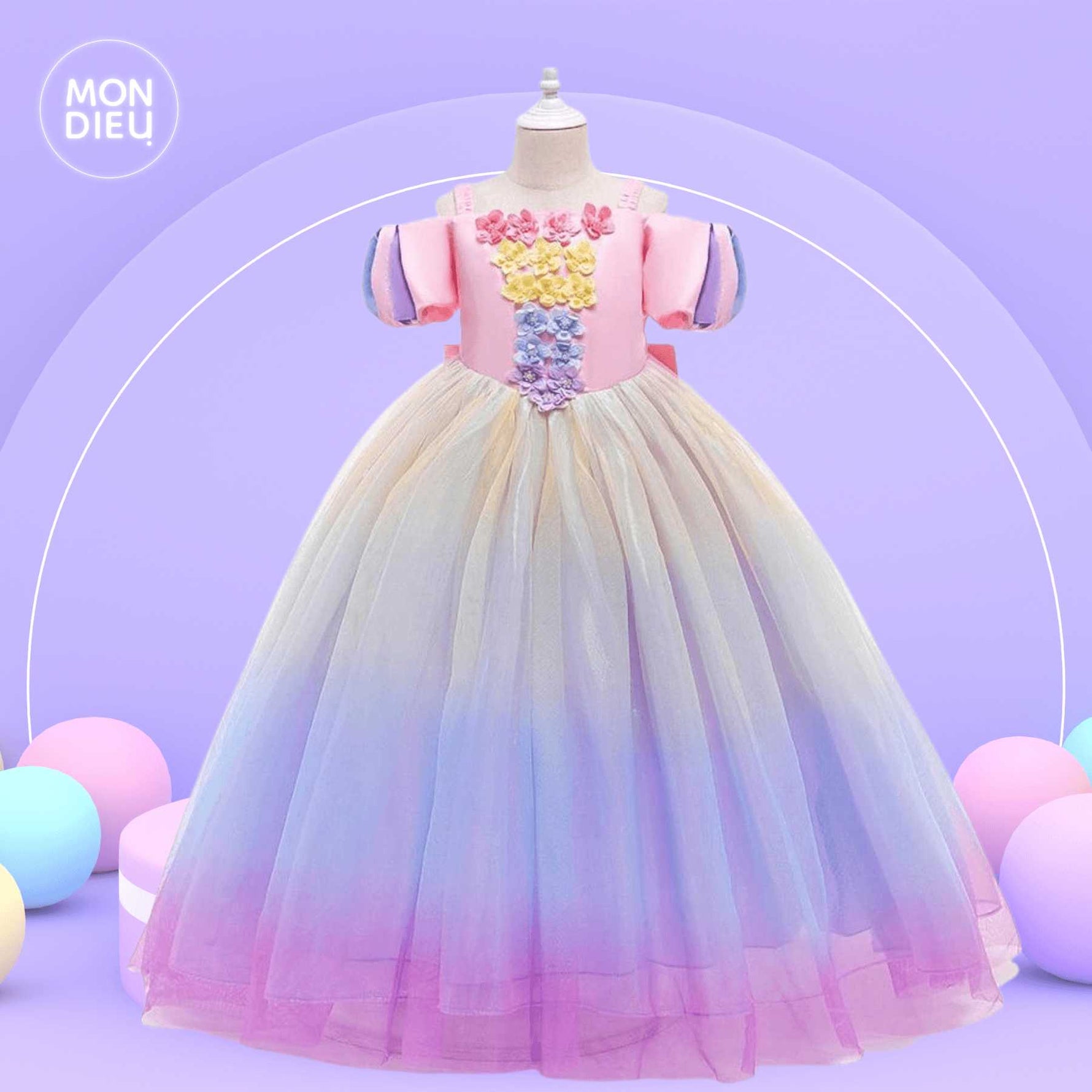 Vestido keitlyn color rosa para niñas Mon Dieu!