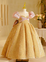 Vestido Jimena color dorado para niñas