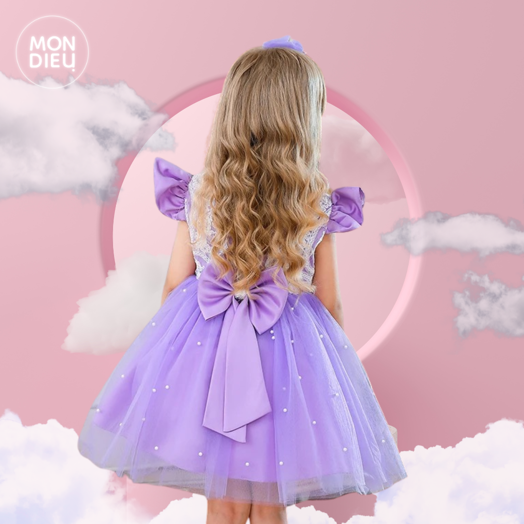 Color Lila Ropa Para Niño Talla Vestido Corto Elegante Para Niñas
