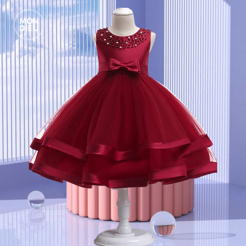 Vestido Kristen color tinto para niñas