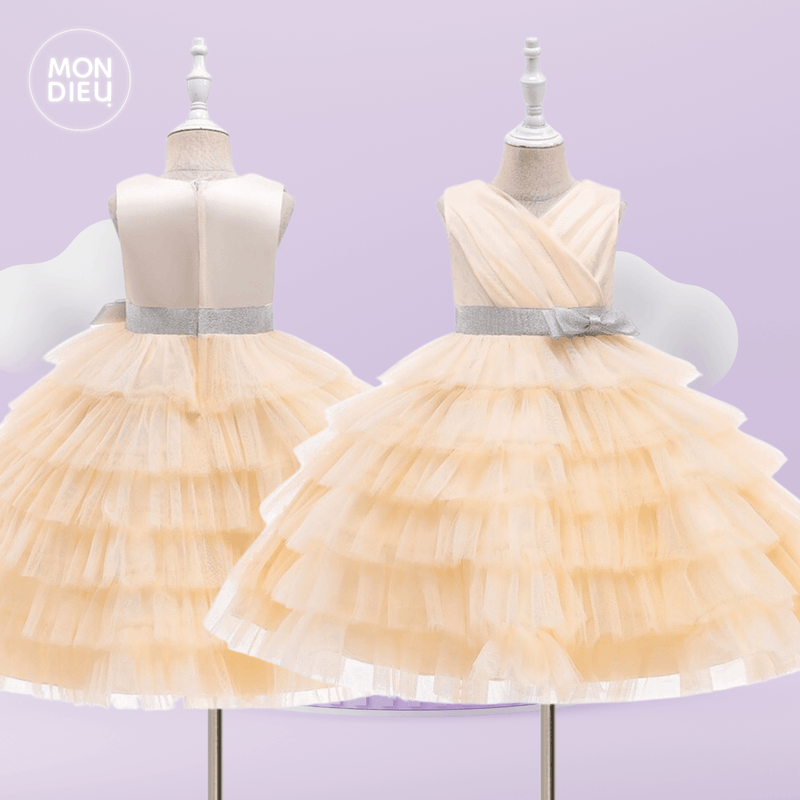 Vestido Irenka color beige para niñas Mon Dieu!