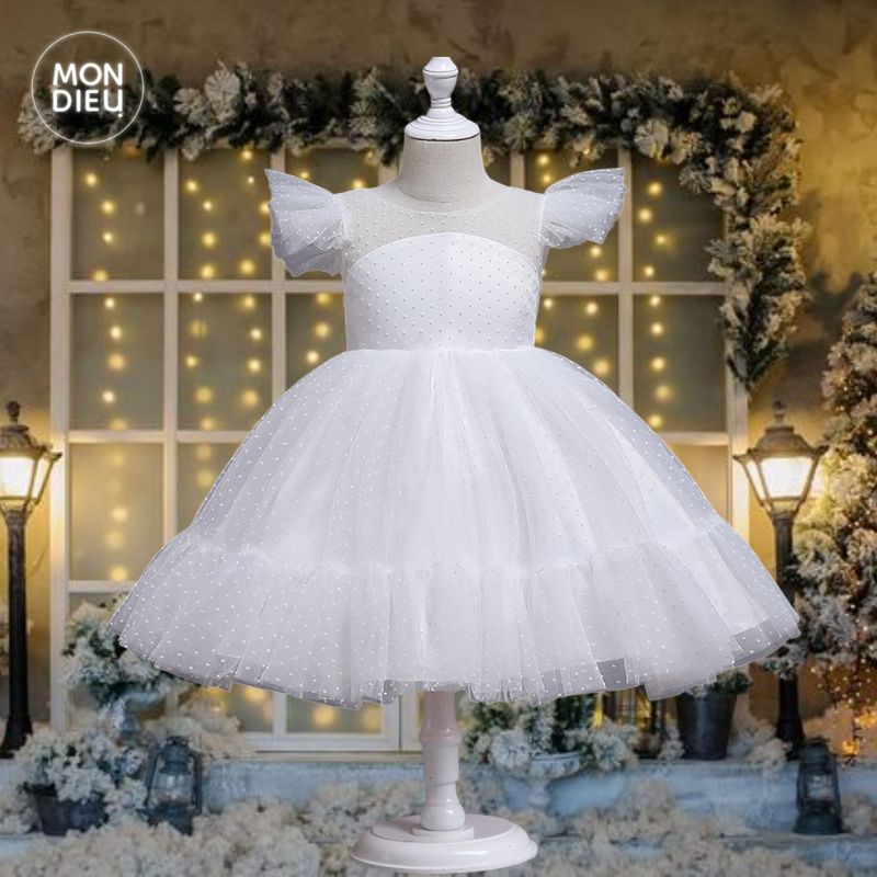 Vestido Lucy color blanco para niñas Mon Dieu!