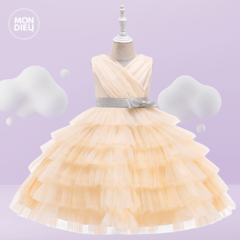 Vestido Irenka color beige para niñas Mon Dieu!