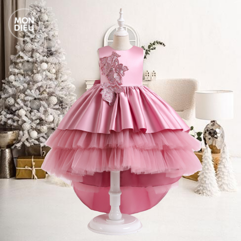 Vestido Noemi color rosa para niñas Mon Dieu!