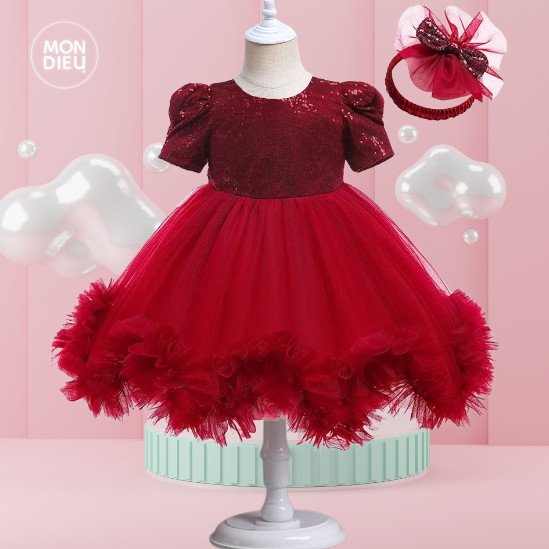Vestido Ari color tinto para niñas