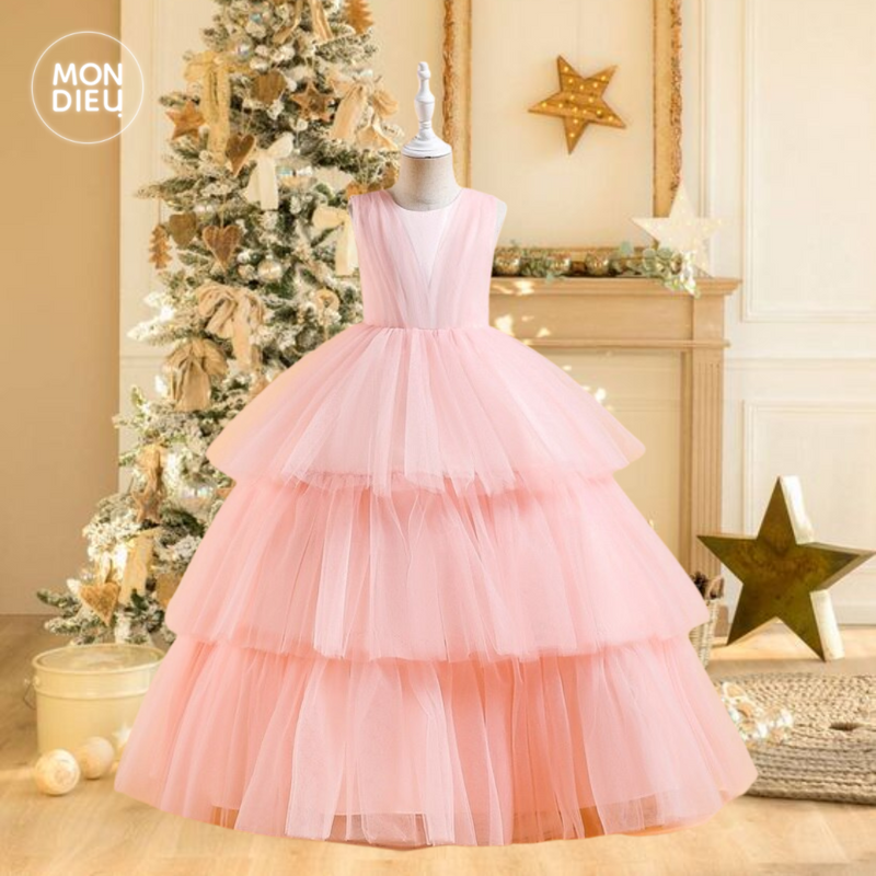 Vestido Tanya color rosa para niñas Mon Dieu!
