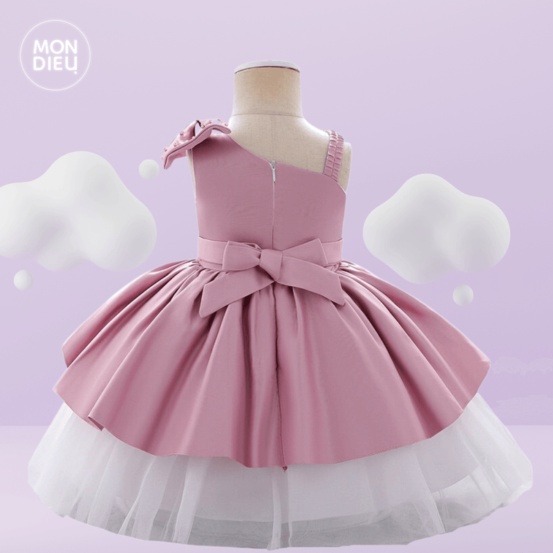 Vestido Paulina color rosa fuerte para niñas Mon Dieu!
