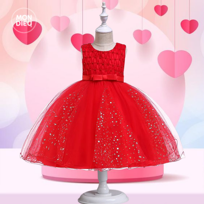 Vestido Catalina color rojo para niñas
