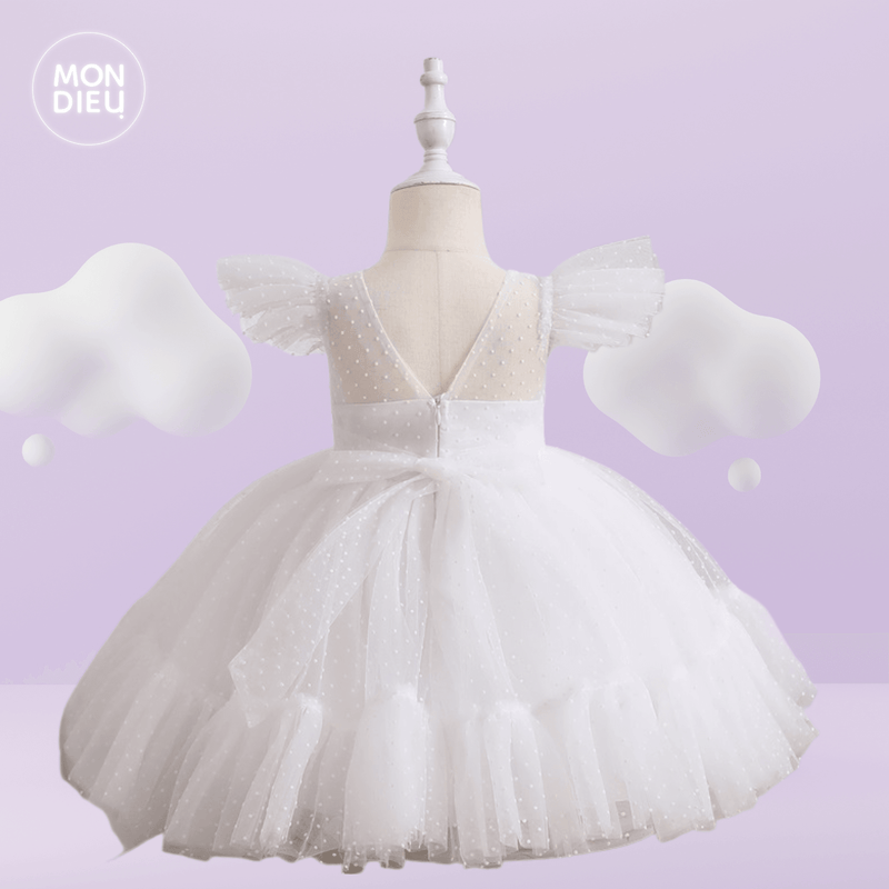 Vestido Lucy color blanco para niñas Mon Dieu!