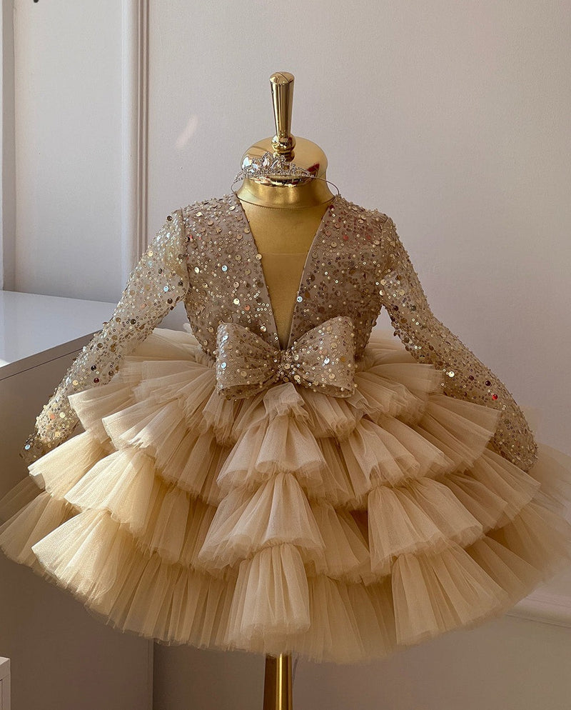 Vestido Yael color dorado para niñas