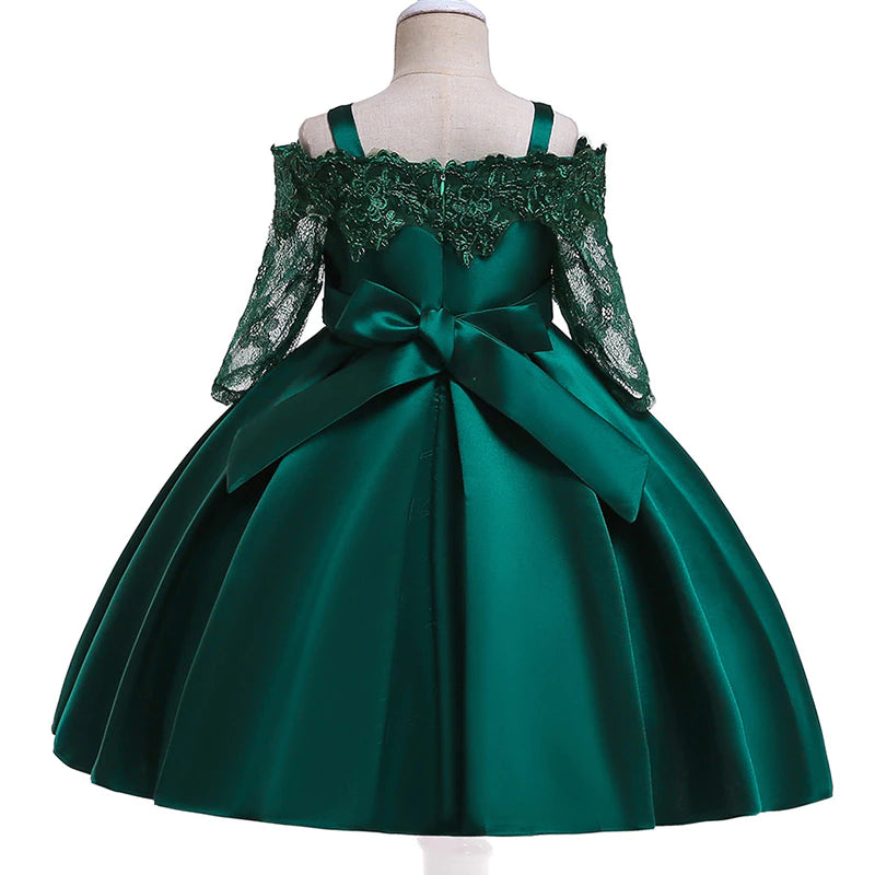 Vestido Madelin color verde para niñas Mon Dieu!