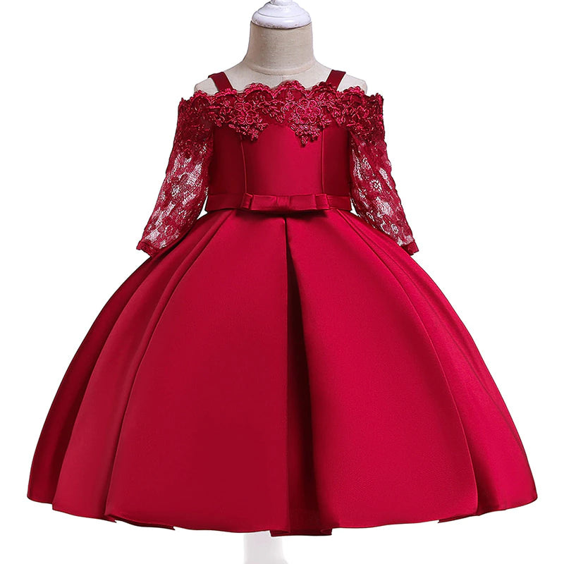 Vestido Madelin color rojo para niñas Mon Dieu!