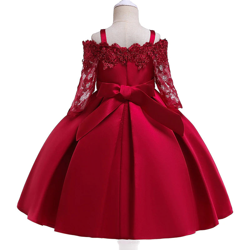Vestido Madelin color rojo para niñas Mon Dieu!