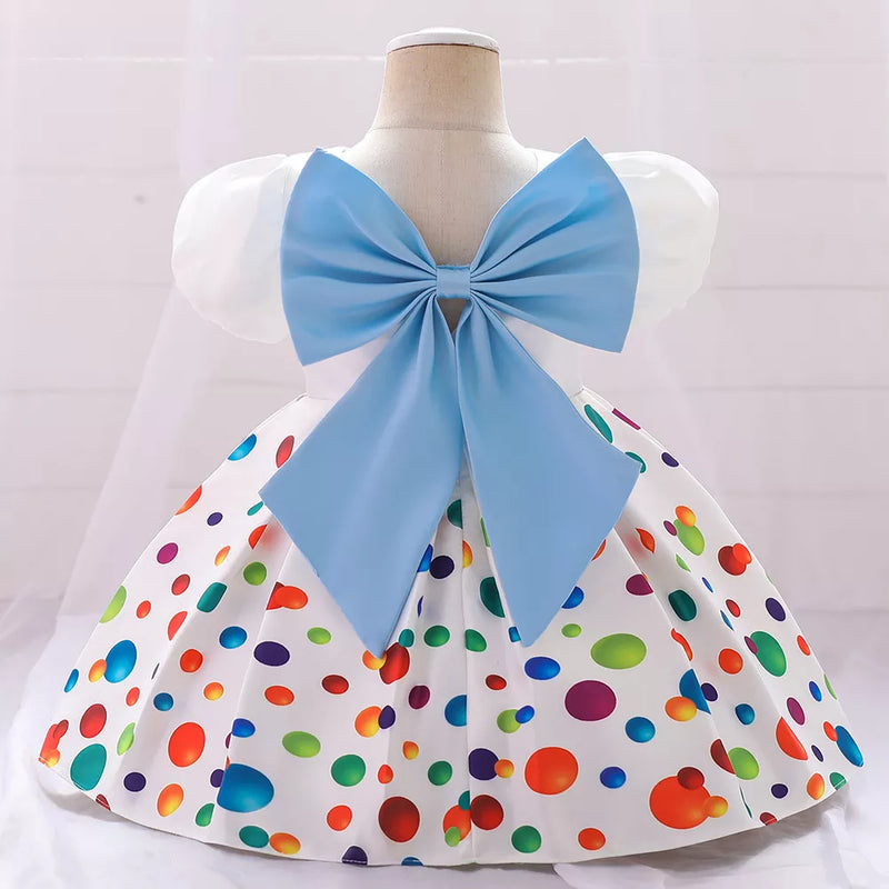 vestido lula color blanco con azul para niñas