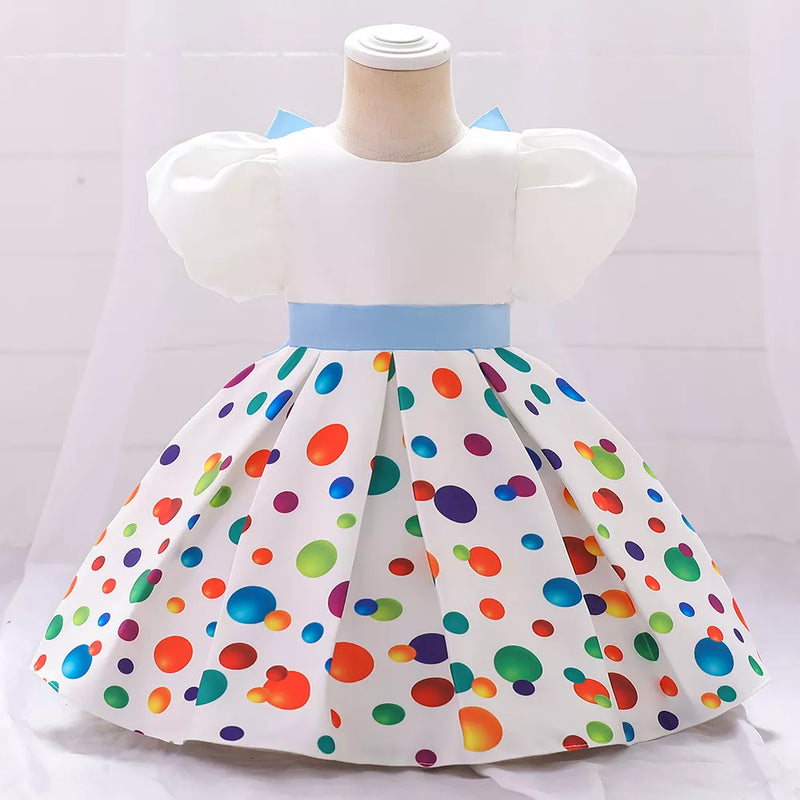 vestido lula color blanco con azul para niñas