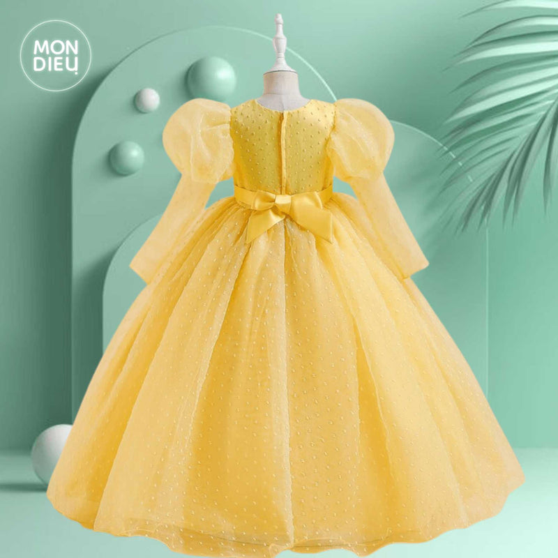 Vestidos en color amarillo para niñas 2025