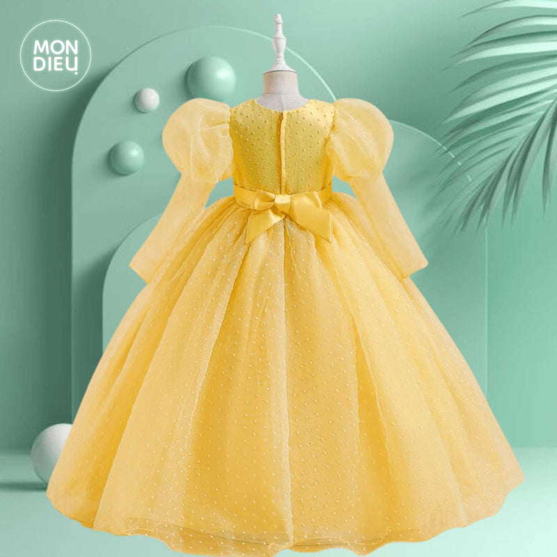 Vestido Amber color amarillo para niñas Mon Dieu!