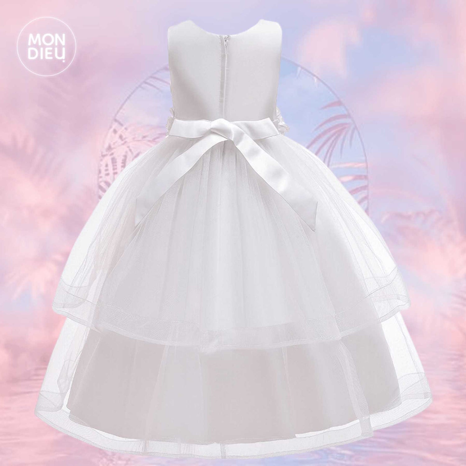 Vestido America color blanco para niñas Mon Dieu!