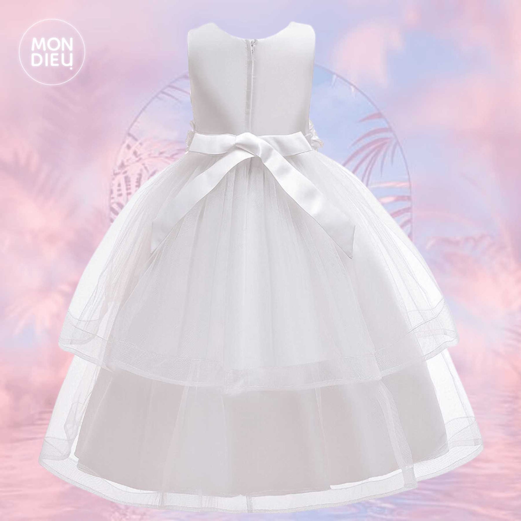 Vestido America color blanco para niñas Mon Dieu!