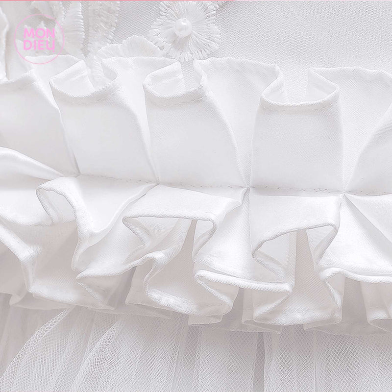 Vestido America color blanco para niñas Mon Dieu!