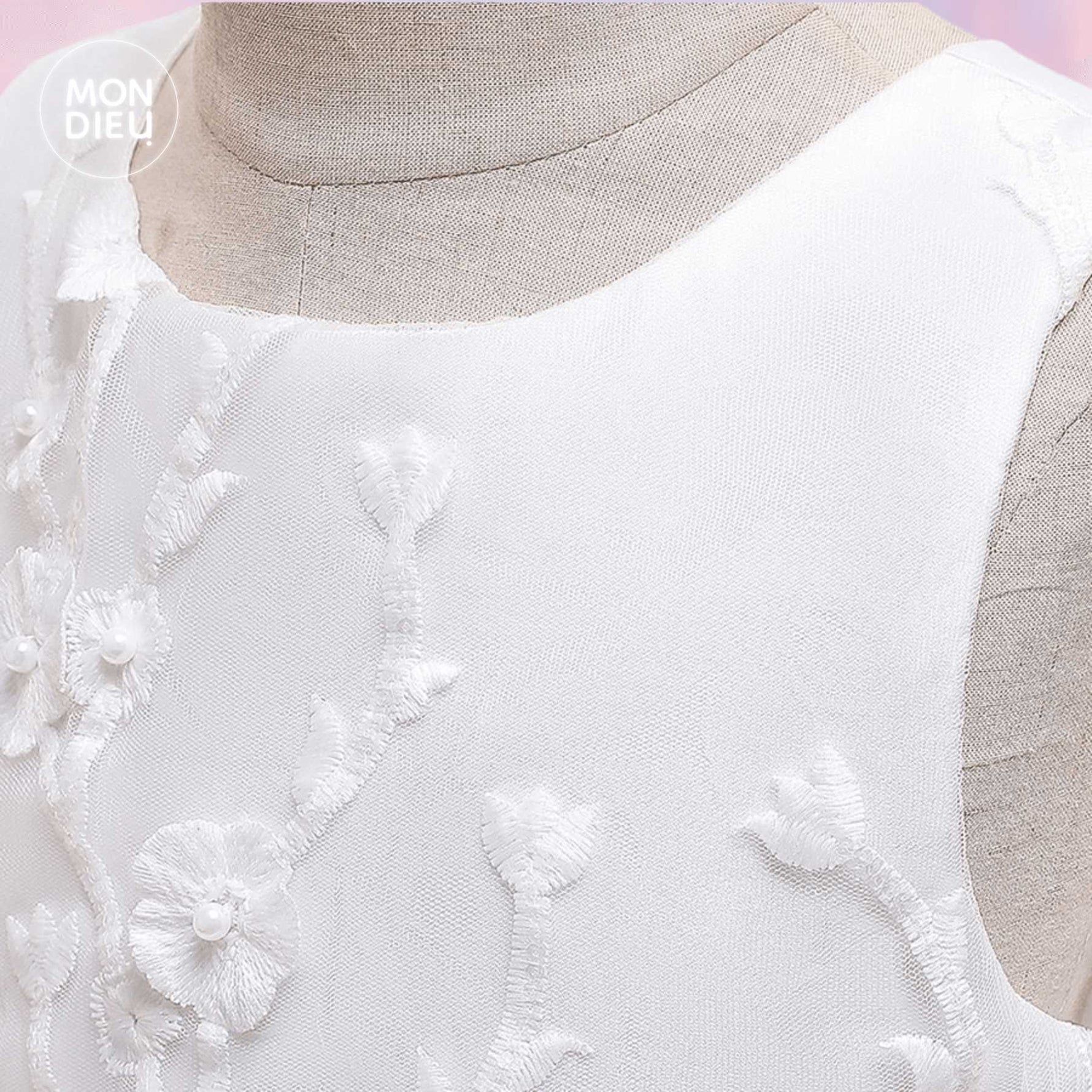 Vestido America color blanco para niñas Mon Dieu!