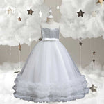 Vestido Anastasia color plata para niñas Mon Dieu!