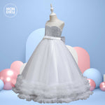 Vestido Anastasia color plata para niñas Mon Dieu!