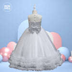 Vestido Anastasia color plata para niñas Mon Dieu!