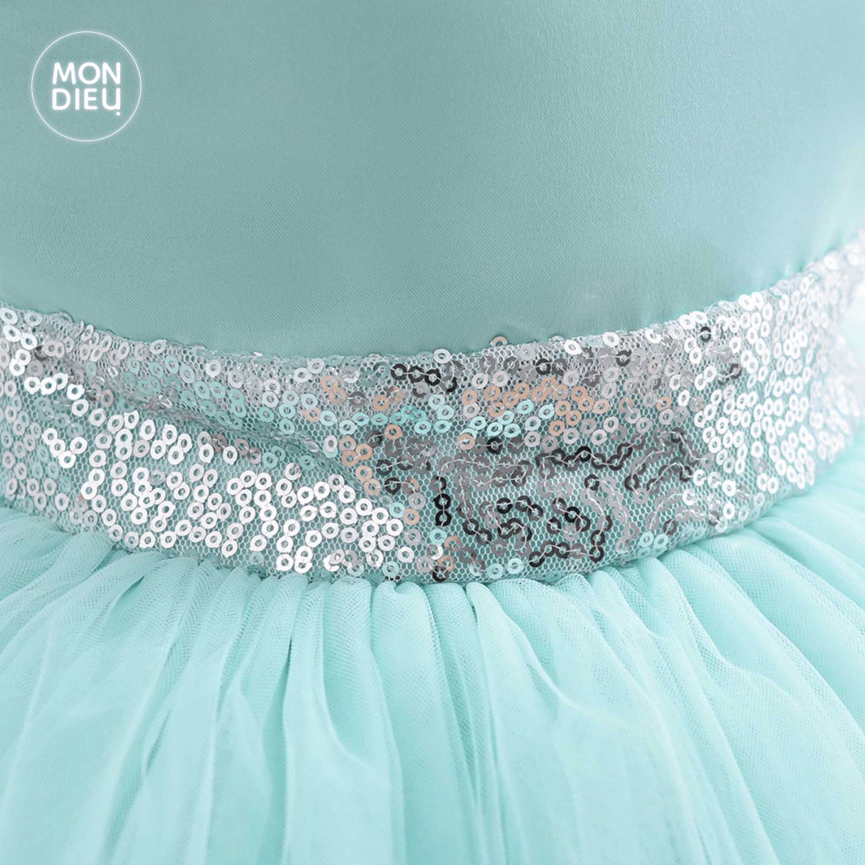 Vestido Andrea color verde para niñas Mon Dieu!