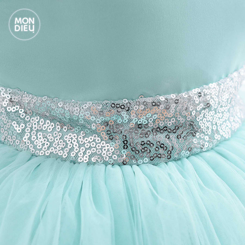 Vestido Andrea color verde para niñas Mon Dieu!