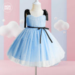 Vestido Charlotte color azul  para niñas Mon Dieu!