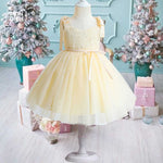 Vestido Charlotte color beige para niñas Mon Dieu!