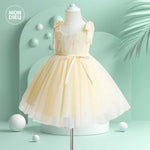 Vestido Charlotte color beige para niñas Mon Dieu!