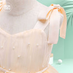 Vestido Charlotte color beige para niñas Mon Dieu!