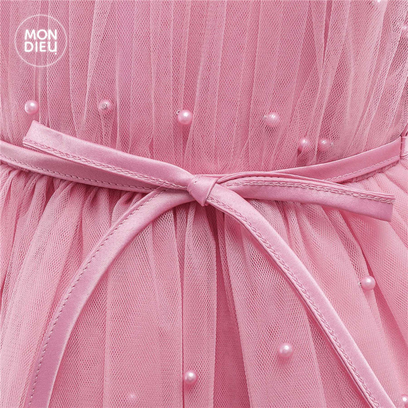 Vestido Charlotte color rosa para niñas Mon Dieu!